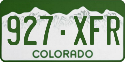 CO license plate 927XFR
