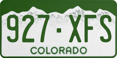 CO license plate 927XFS
