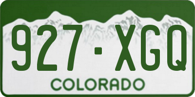 CO license plate 927XGQ