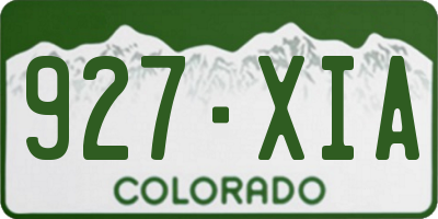 CO license plate 927XIA