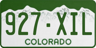 CO license plate 927XIL