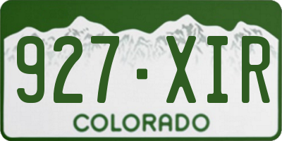 CO license plate 927XIR