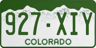 CO license plate 927XIY