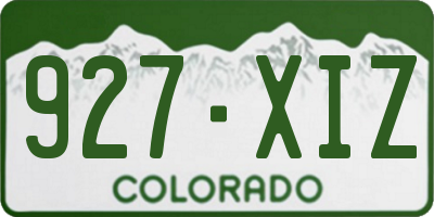 CO license plate 927XIZ