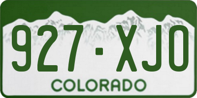 CO license plate 927XJO