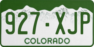 CO license plate 927XJP