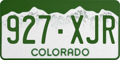 CO license plate 927XJR