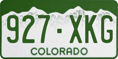 CO license plate 927XKG