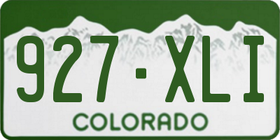 CO license plate 927XLI