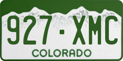 CO license plate 927XMC