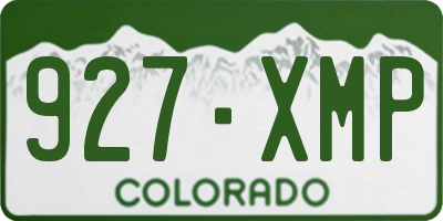 CO license plate 927XMP