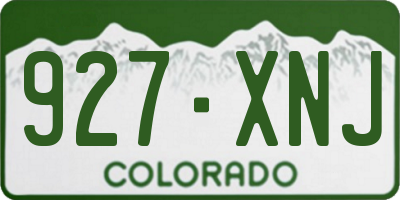 CO license plate 927XNJ