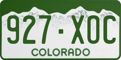 CO license plate 927XOC