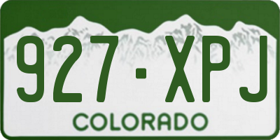CO license plate 927XPJ