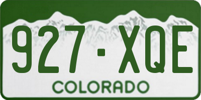 CO license plate 927XQE