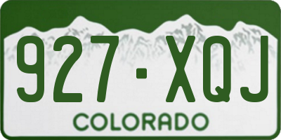 CO license plate 927XQJ