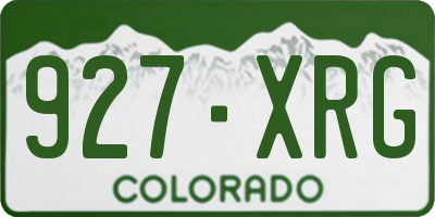 CO license plate 927XRG