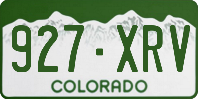 CO license plate 927XRV