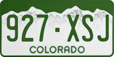 CO license plate 927XSJ