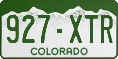 CO license plate 927XTR