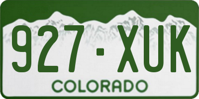 CO license plate 927XUK