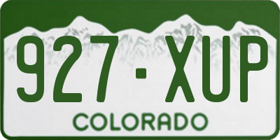 CO license plate 927XUP