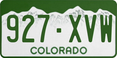 CO license plate 927XVW