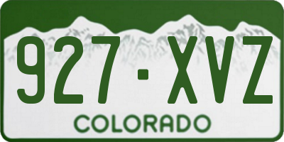 CO license plate 927XVZ