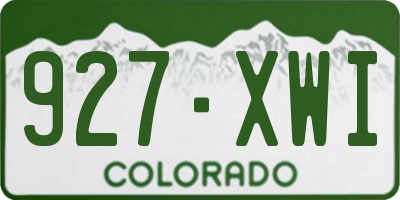 CO license plate 927XWI