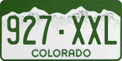 CO license plate 927XXL