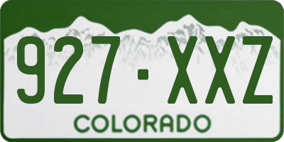 CO license plate 927XXZ