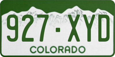 CO license plate 927XYD