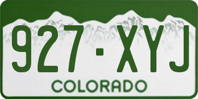 CO license plate 927XYJ