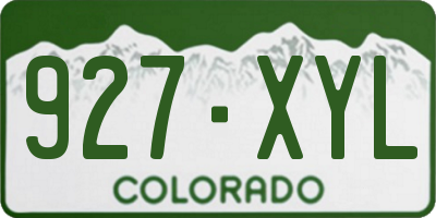 CO license plate 927XYL