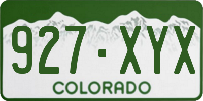 CO license plate 927XYX