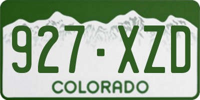 CO license plate 927XZD