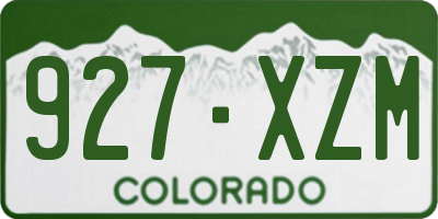 CO license plate 927XZM