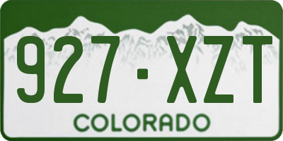 CO license plate 927XZT