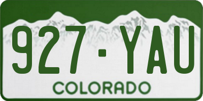 CO license plate 927YAU