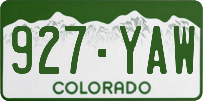 CO license plate 927YAW