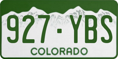 CO license plate 927YBS