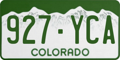 CO license plate 927YCA