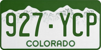 CO license plate 927YCP