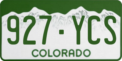 CO license plate 927YCS