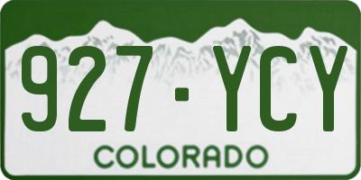 CO license plate 927YCY