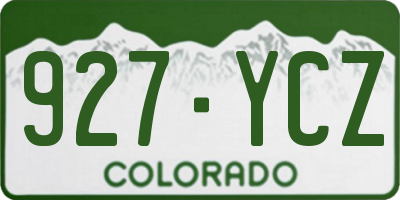 CO license plate 927YCZ