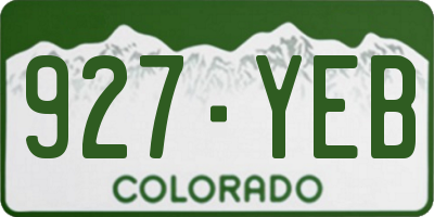 CO license plate 927YEB