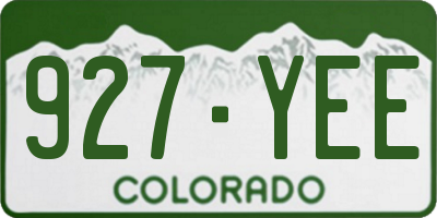 CO license plate 927YEE