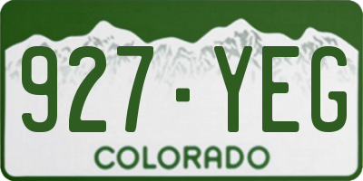 CO license plate 927YEG