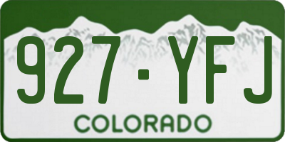 CO license plate 927YFJ